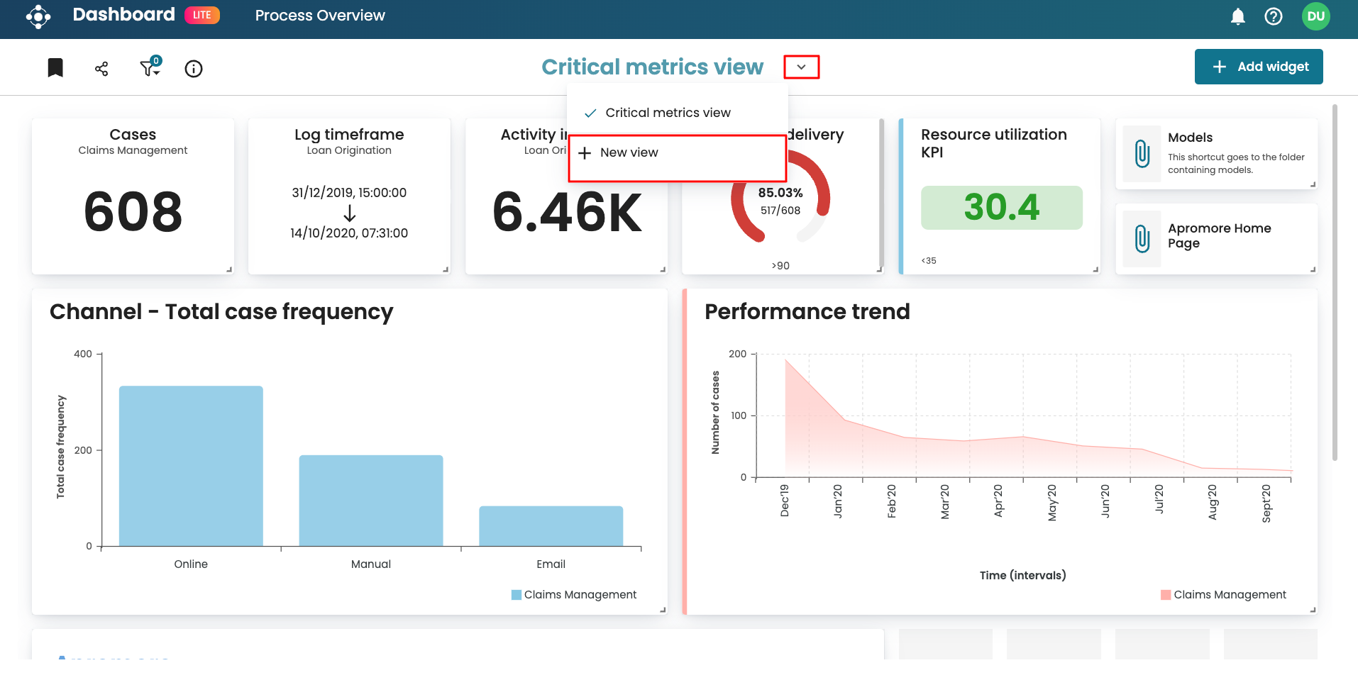 Manage Views Example